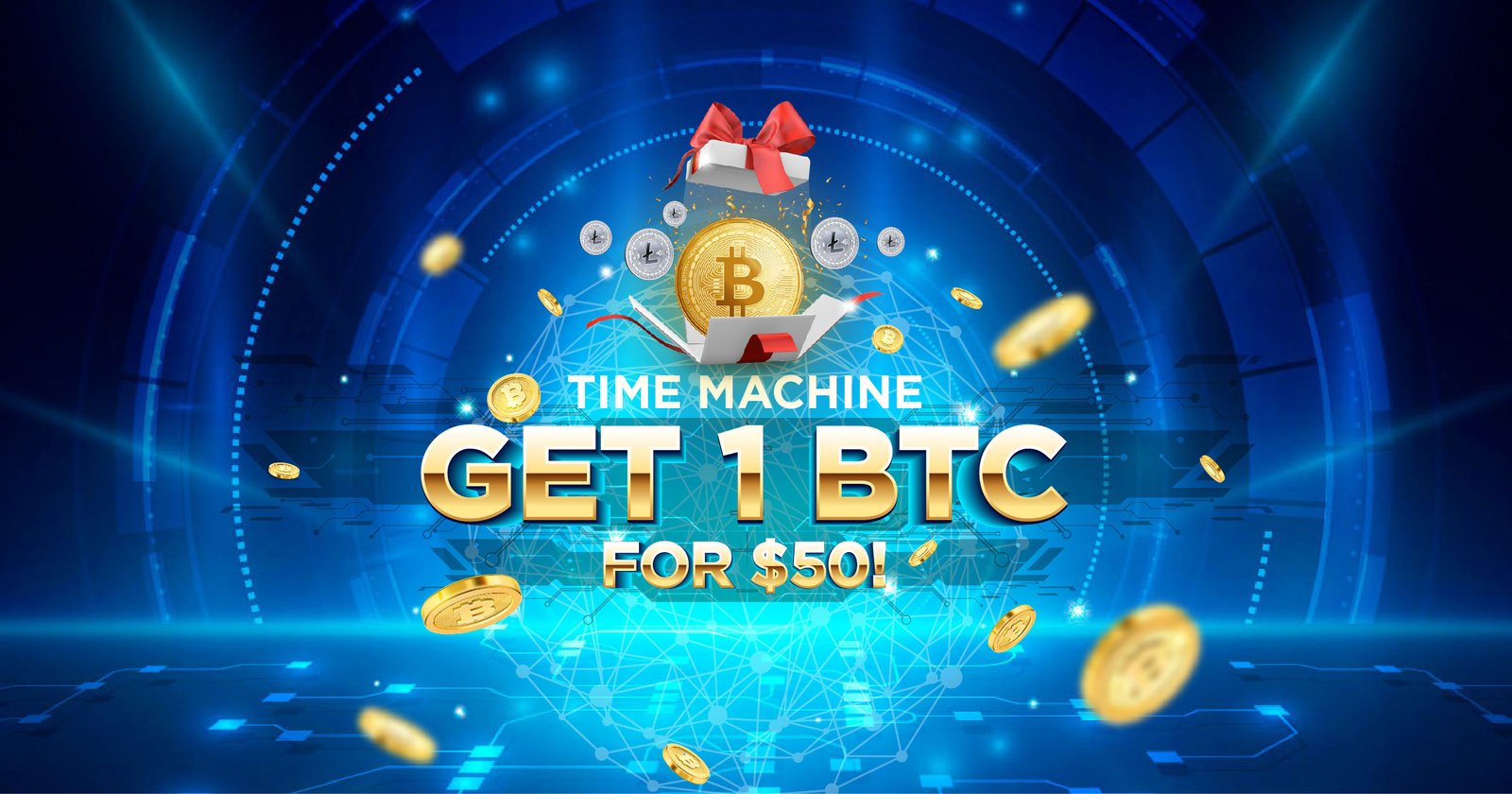 Cloud Mining Time Machine: get 1 BTC for $50!